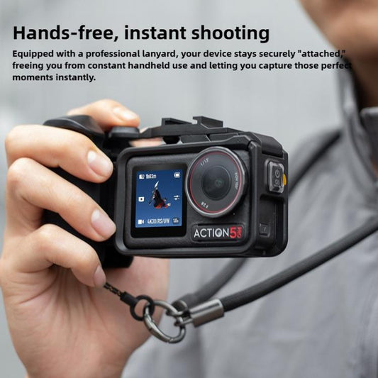 Street Photography Handle Metal Cage Shutter Button, For DJI Action 5 Pro / 4 / 3