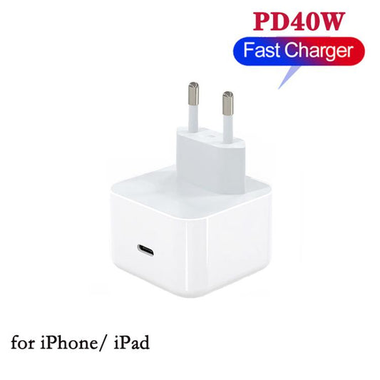 A3365 PD40W USB-C / Type-C Interface Charger, EU Plug, EU Plug