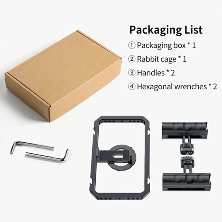 SCG-P03 Dual-Handle Magnetic 61-85mm Clip Range Aluminum Alloy Smartphone Video Stabilizer Frame