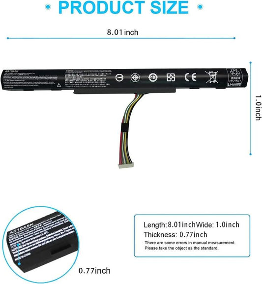 2200mAh Laptop Battery Replacement For Acer Aspire E5-575G 475G 523G 553G, AS16A5K