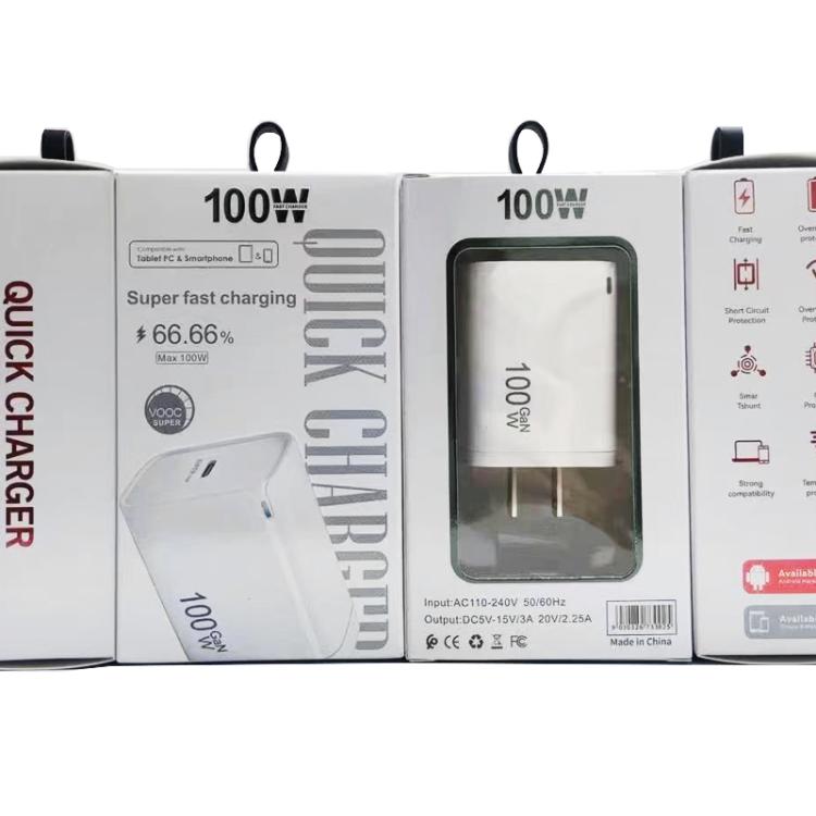TE-PD46 GaN 100W PD 45W Fully Compatible Charger with Type-C to Type-C Data Cable,US Plug