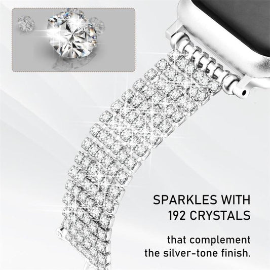 Luxury Clasp Chain Diamond Metal Watch Band, For Apple Watch 46mm / 49mm / 45mm / 44mm, For Apple Watch 42mm / 41mm / 40mm / 38mm