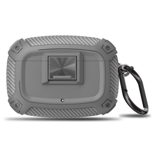 Carbon Fibre Snap Lock TPU Earphone Cover with Metal Buckle, For Beats Studio Buds / Buds+