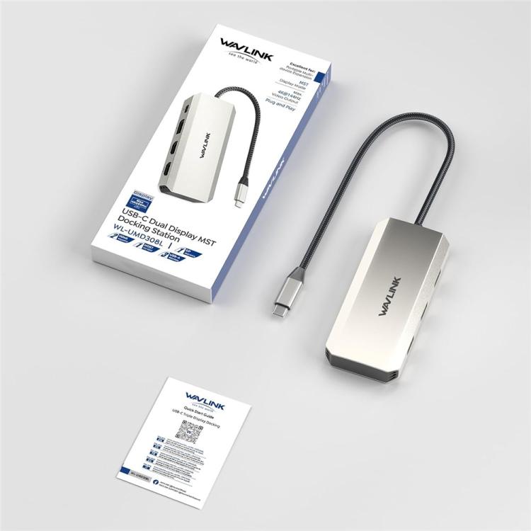 WAVLINK UMD308L Laptops HD / DP / 100W PD Ports Triple 4K Docking Station USB-C Hub Adapter
