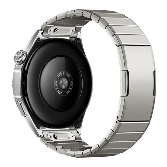 Press Button Butterfly Clasp One Bead Titanium Metal Watch Band, 22mm