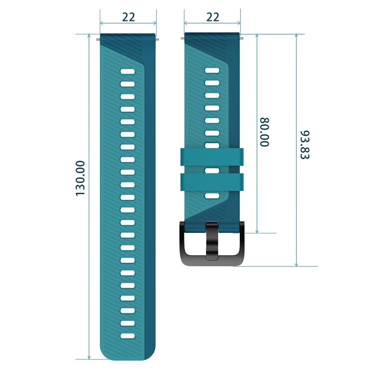 Phantom Sky Shadow Pin Buckle Two Color Silicone Watch Band, 22mm