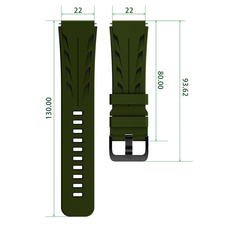 Stegosaurus Pin Buckle Two Color Silicone Watch Band, 22mm