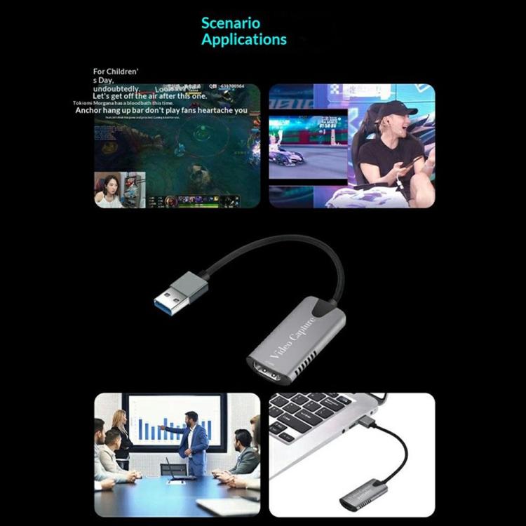 Carte de capture vidéo USB 2.0 HU-04 Convertisseur d'entrée 4K et de sortie 1080P, HU-04