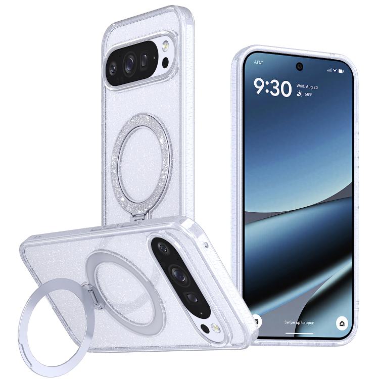 Starry Glitter Magnetic Holder Phone Case, For Google Pixel 10 Pro XL, For Google Pixel 9 Pro XL