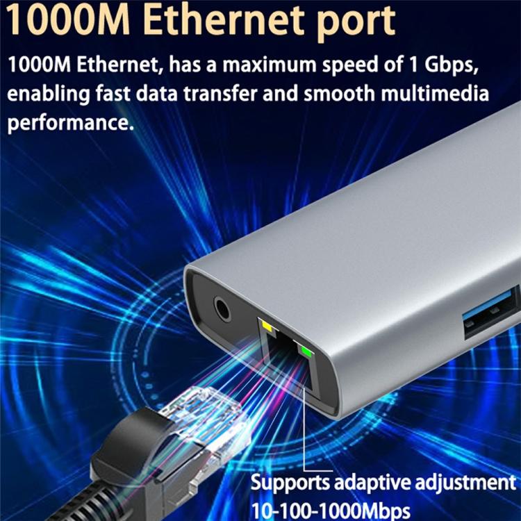 HC-84Q HD VGA RJ45 Ethernet Port Expansion Dock PD 60W Charging 11 in 1 USB-C Hub, HC-84Q