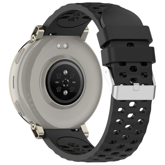 Perforated Pin Buckle Solid Color Silicone Watch Band, For Amazfit Active 3 Premium