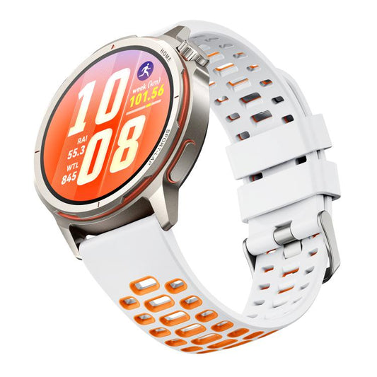 Two Color Perforated Silicone Watch Band, 22mm
