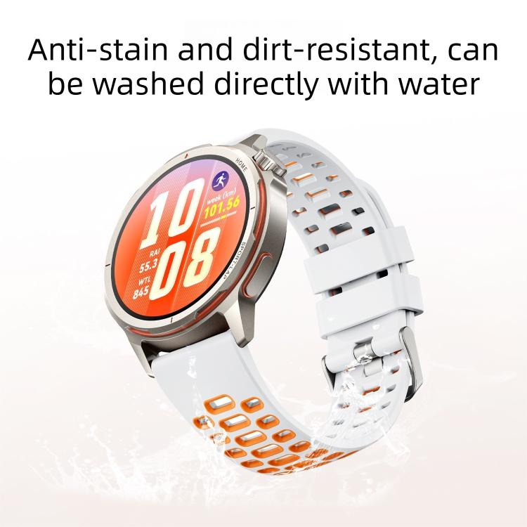 Two Color Perforated Silicone Watch Band, For Huawei Watch GT Runner 2