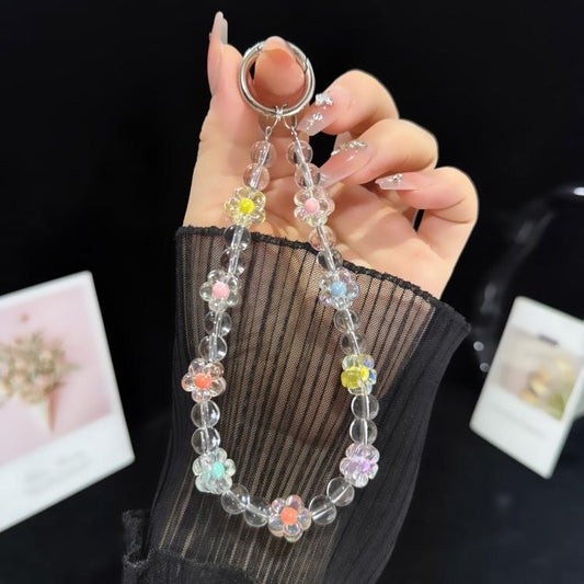 Interlaced Beaded Butterfly Tassel Phone Strap, Pink, Colorful, Blue