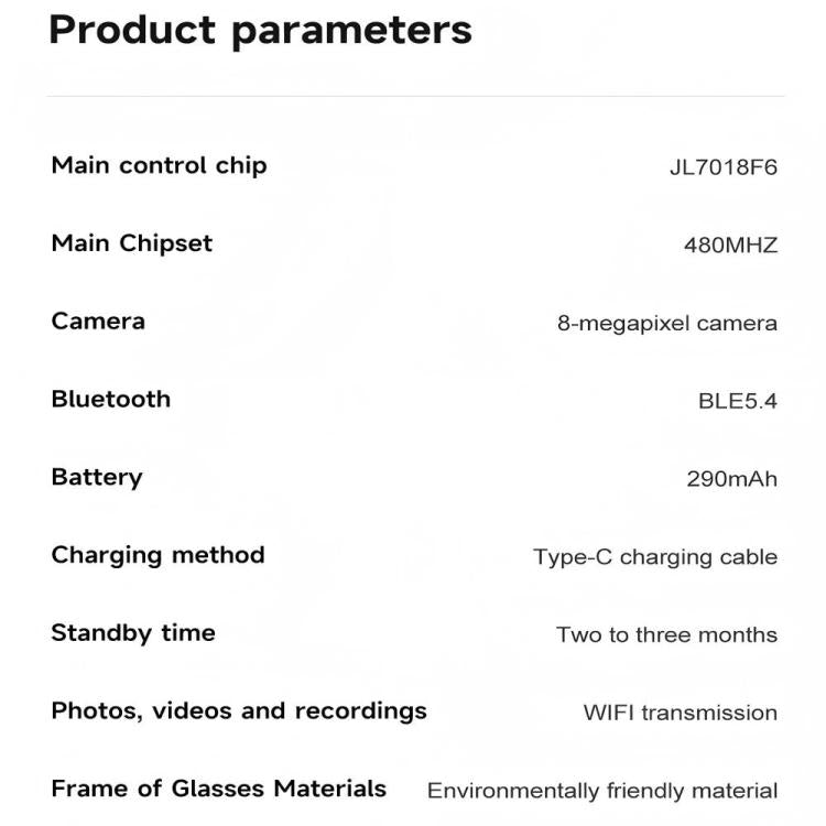 M88-S 8MP AI Smart Glasses, Support Bluetooth Call / AI Voice Assistant / Music Control