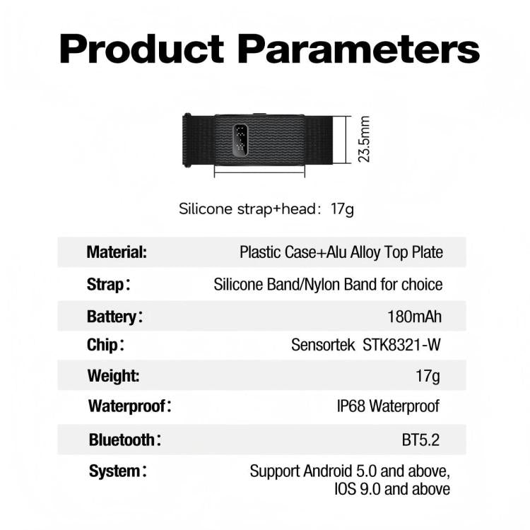 H59max+ Screenless BT Smart Bracelet Nylon Strap, Support Incoming Call Reminder / AI Health Report