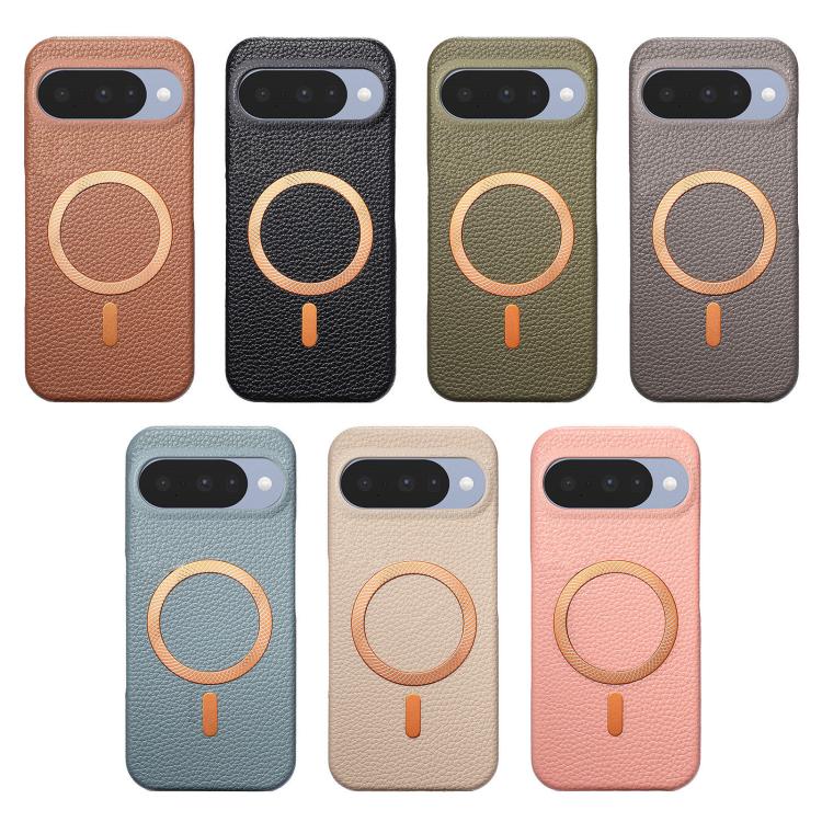 Litchi Texture Brushed MagSafe PU Back Cover Phone Case, For Google Pixel 10a, For Google Pixel 10 Pro XL, For Google Pixel 9a, For Google Pixel 9 Pro XL, For Google Pixel 10 / 10 Pro, For Google Pixel 9 / 9 Pro