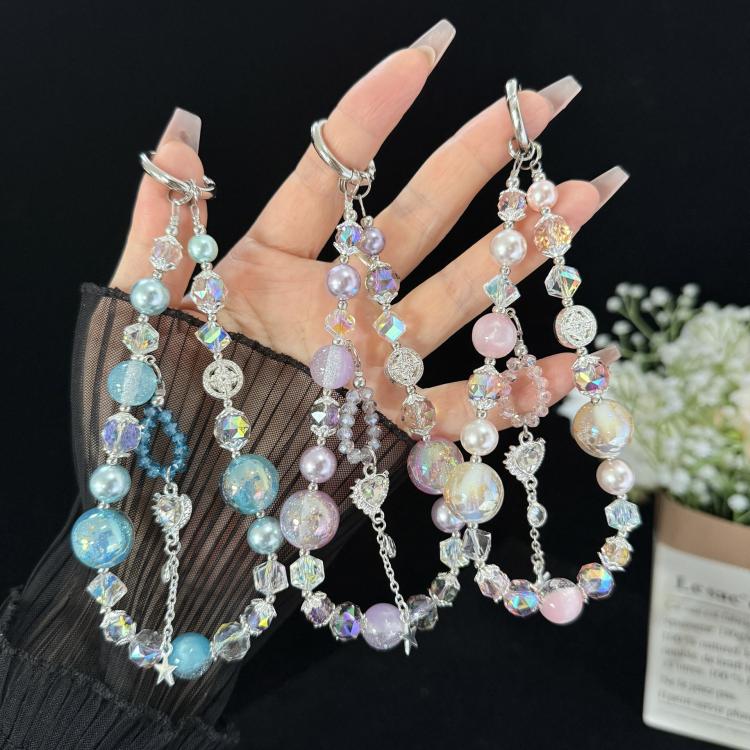 Butterfly Heart Handmade Crystal Phone Chain, Red, Purple, Blue, Pink