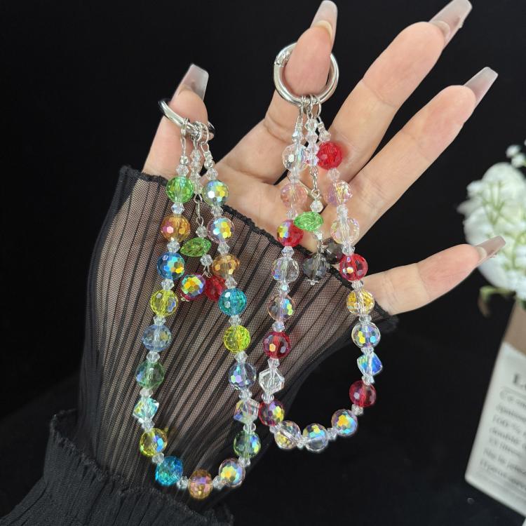 Butterfly Heart Handmade Crystal Phone Chain, Red, Black