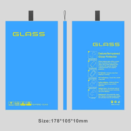 Simple White Glass Screen Protector Folding Rigid Case Packaging Box with Hook, 100pcs