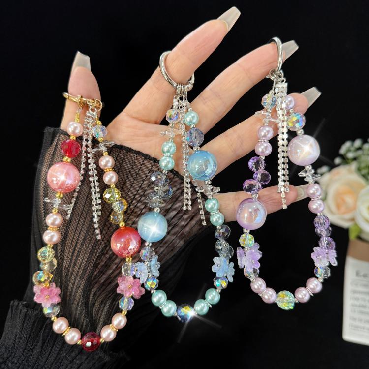 Tassel Pendant Heidi Bead Crystal Chain, Red, Purple, Blue