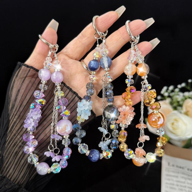 Tassel Pendant Heidi Bead Crystal Chain, Orange, Purple, Blue