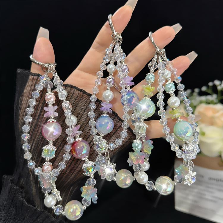 Snowflake Pendant Double-layer Crystal Chain, Green, Purple, Pink