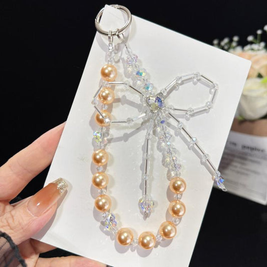 Bow Beaded Crystal Chain, Blue, Orange, Pink
