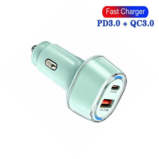 P78 55W PD3.0 / PPS + QC3.0 USB Macron Color Car Charger, without Cable