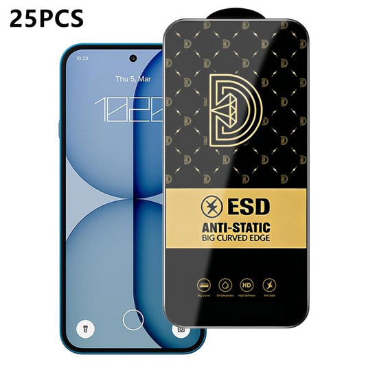 25pcs Royal Diamond Anti-Static Screen-Printed HD Tempered Glass Film, For Nothing Phone 4a Pro, For Nothing Phone 4a, For Nothing Phone 3a, For Nothing Phone 3a Pro