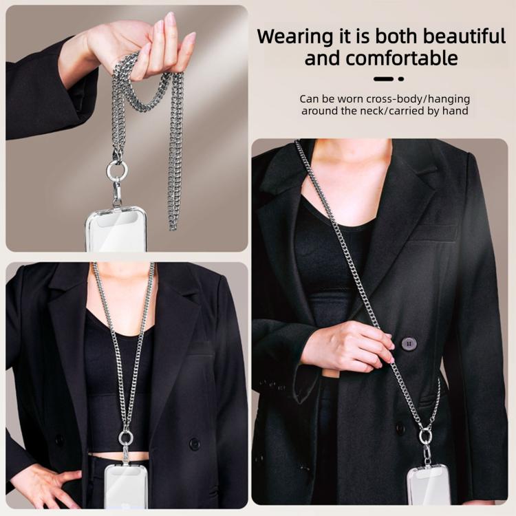 Rotatable Clasp Metal Chain Crossbody Neck Phone Lanyard