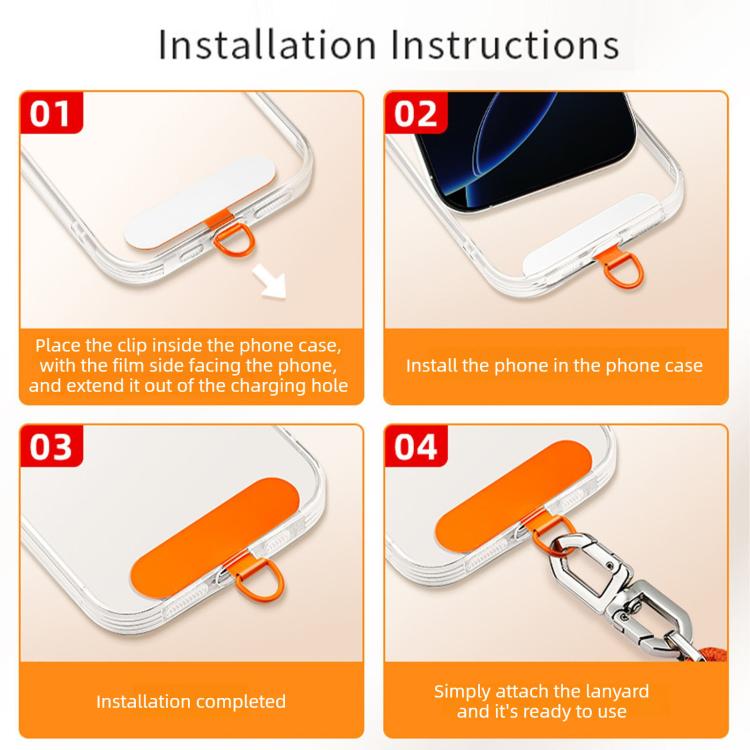 Adjustable Diamond-Shaped Double-Clip Tangle-Free Cell Phone Lanyard