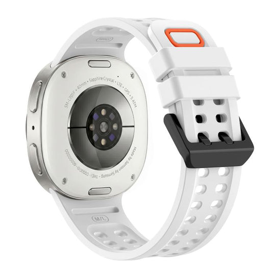 Solid Color Dual-Row Perforated Silicone Watch Band, For Galaxy Watch 9 / 8 / 8 Classic