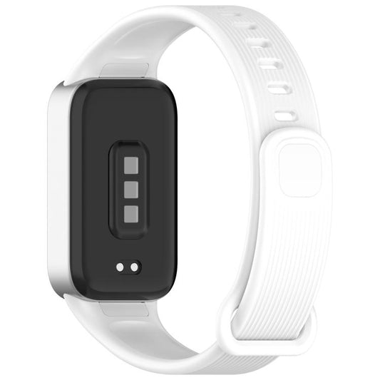 Vertical Stripe Reverse Buckle Solid Color Silicone Watch Band, For Xiaomi Smart Band 11 Active