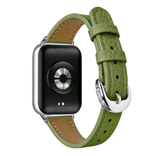 Slim Lychee-Textured Genuine Leather Watch Band, For Xiaomi Band 10 Pro / Redmi Watch 6 / 5
