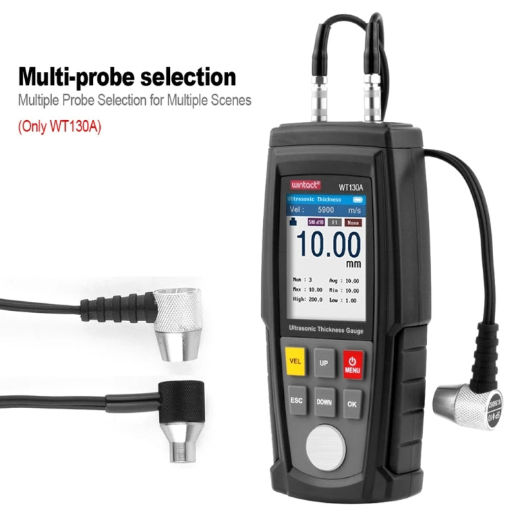 WT130A Digital Ultrasonic Thickness Gauge Meter Tester USB Charging Digital Thickness Metal Tester High Precision, WT130A