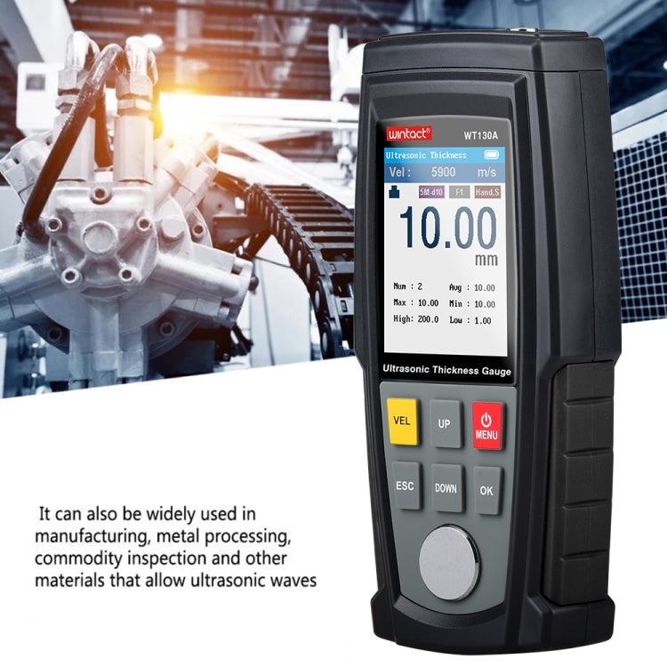 WT130A Digital Ultrasonic Thickness Gauge Meter Tester USB Charging Digital Thickness Metal Tester High Precision, WT130A
