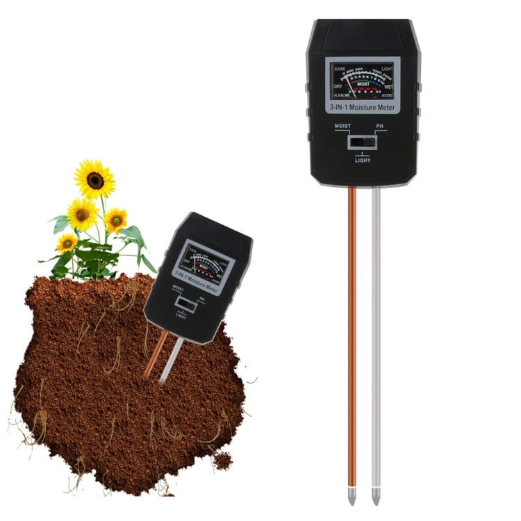 RZ97 Mini Soil PH Moisture Humidity Measuring PH Meter Soil Moisture Monitor Hygrometer Gardening Plant Farming Moisture Tester, RZ97