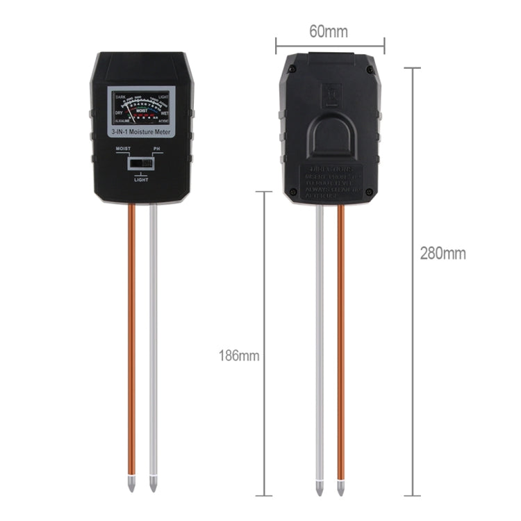 RZ97 Mini Soil PH Moisture Humidity Measuring PH Meter Soil Moisture Monitor Hygrometer Gardening Plant Farming Moisture Tester, RZ97