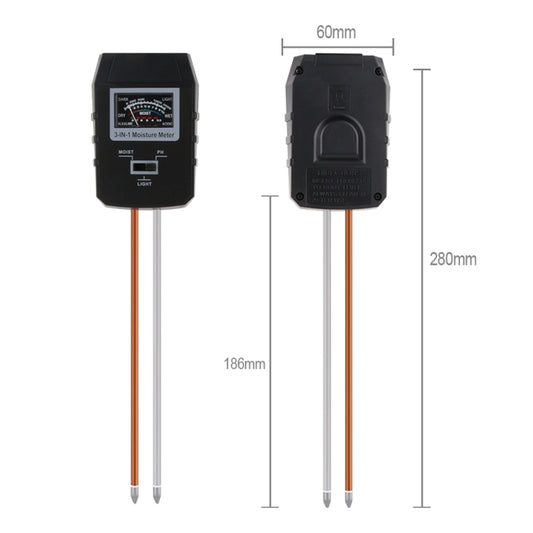 RZ97 Mini Soil PH Moisture Humidity Measuring PH Meter Soil Moisture Monitor Hygrometer Gardening Plant Farming Moisture Tester, RZ97