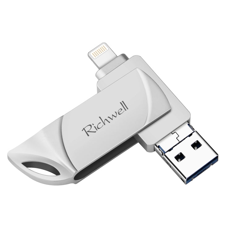 Richwell DXZ64 USB Flash Disk 64G 3 in 1 Micro USB + 8 Pin + USB 3.0 Compatible IPhone & IOS