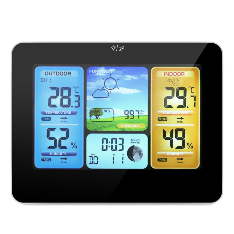 FJ3373 Weather Station Wireless Indoor Outdoor Sensor Multifunction Thermometer Hygrometer Digital Alarm Clock Barometer Forecast