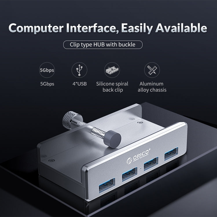 ORICO MH4PU-P Aluminum Alloy 4 Port USB3.0 Clip-type HUB