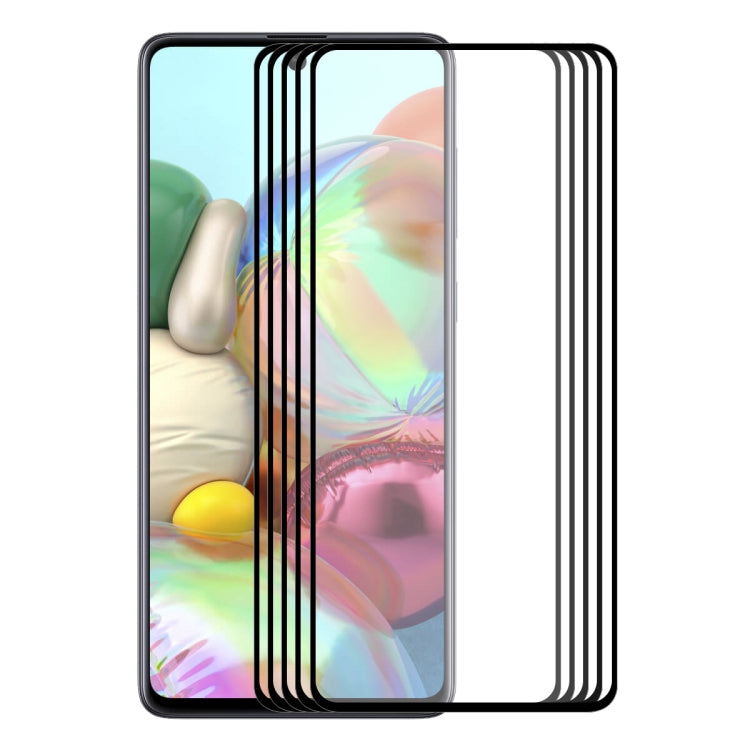 ENKAY Hat-Prince 5 PCS Full Glue 0.26mm 9H 2.5D Tempered Glass Full Coverage Film, For Galaxy A51, For Galaxy A71