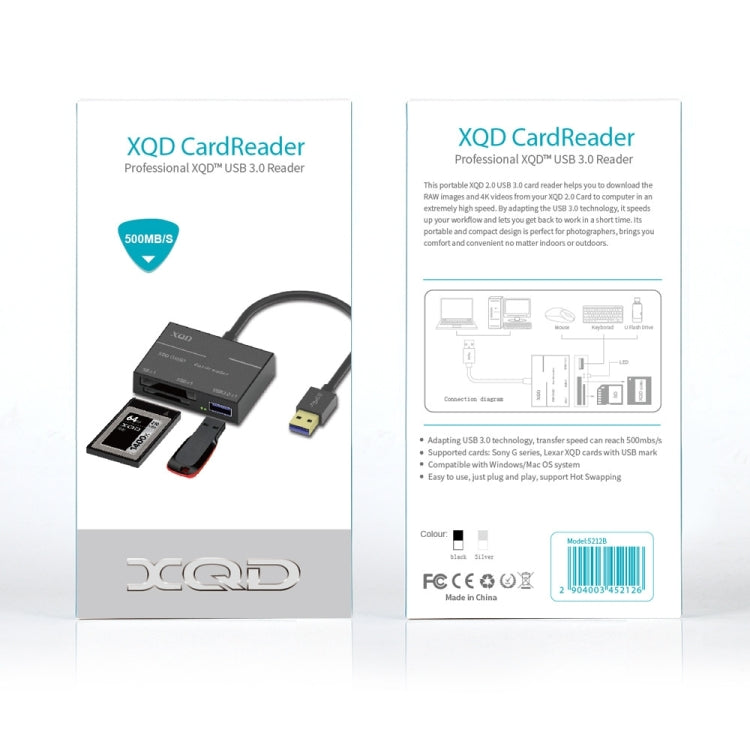 Lecteur de cartes haute vitesse Onten 5212B USB 3.0 vers XQD + SD, 5212B