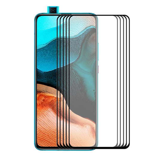 5 PCS ENKAY Hat-Prince Film de protection d'écran en verre trempé 0.26mm 9H 2.5D, pleine couverture, pour Xiaomi Redmi K30/K30 Pro, pour Xiaomi Redmi Note 9/Note 9 Pro