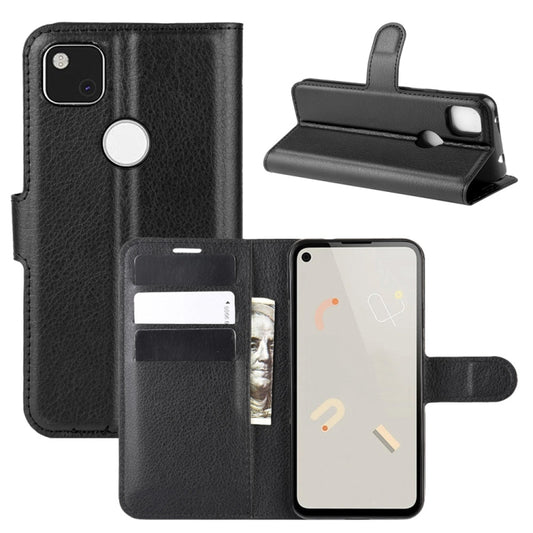For Google Pixel 4a Litchi Texture Horizontal Flip Protective Case with Holder & Card Slots & Wallet, For Google Pixel 4a