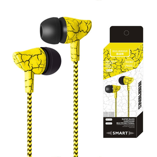 3.5mm Jack Crack Earphone Wired Headset Super Bass Sound Headphone Earbud with Mic for Mobile Phone Samsung Xiaomi MP3 4