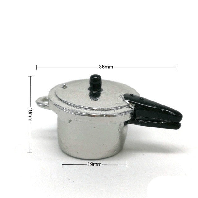 Mini-cuisine de maison de poupée Autocuiseur Outils de cuisson Jouets éducatifs pour enfants, Autocuiseur