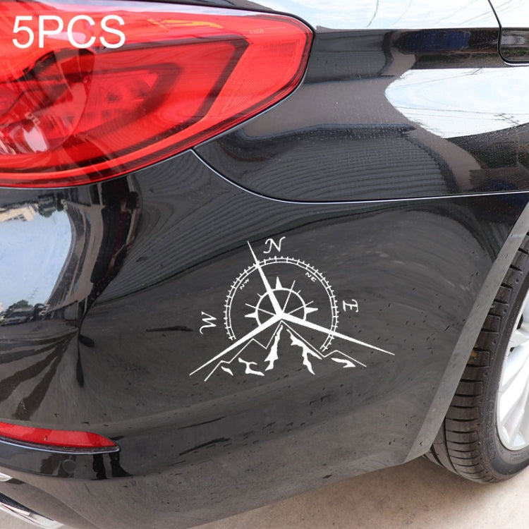 5 PCS NSWE Mode Montagnes Boussole Rose Autocollant Boussole Nautique Naviguer Autocollant Voiture, Taille: 13.7x9.4cm, 5 PCS Noir, 5 PCS Argent